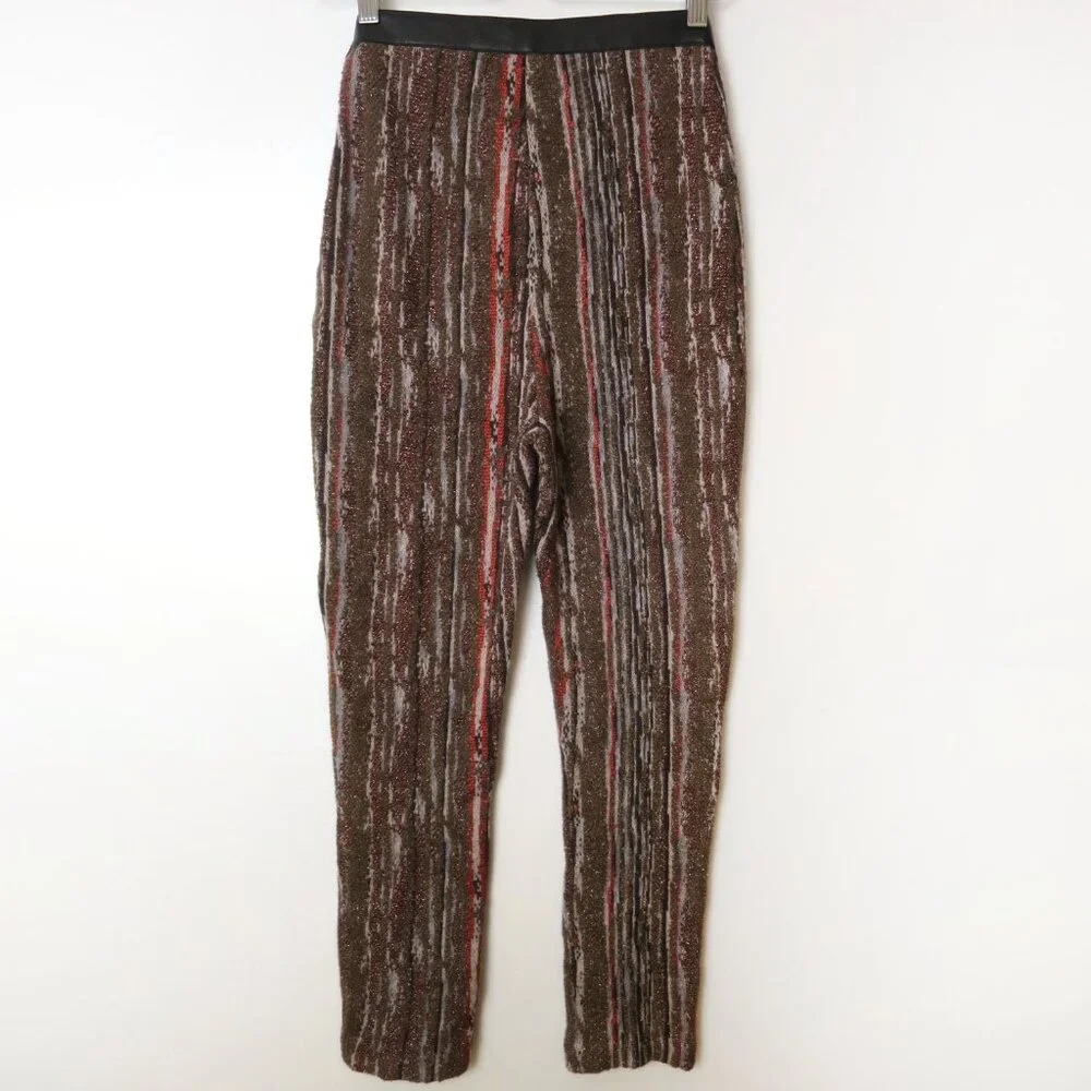 Missoni Slim Knit Trouser Pant With Leather Trim Waist Size 40 - Picture 10 of 14